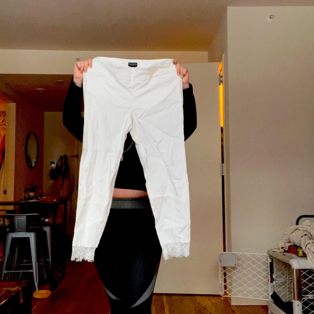 Solo White pants with lace bottoms